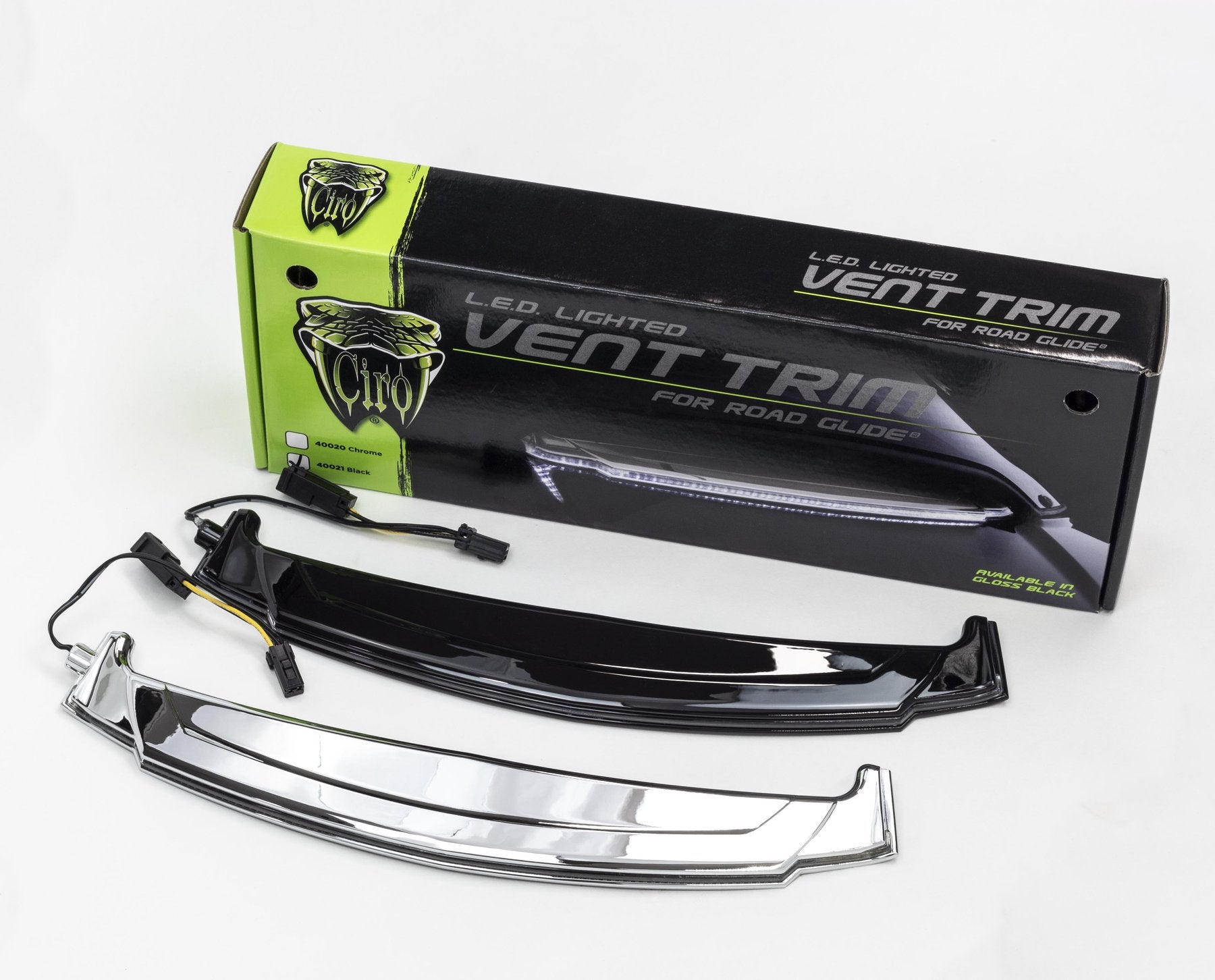 Chrome LED Lighted Fairing Intake Trim Vent Accent For Harley Electra